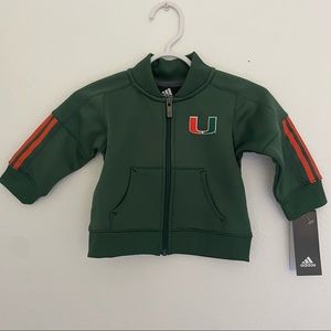 NWT University of Miami Hurricanes Adidas Infant Zipped Jacket